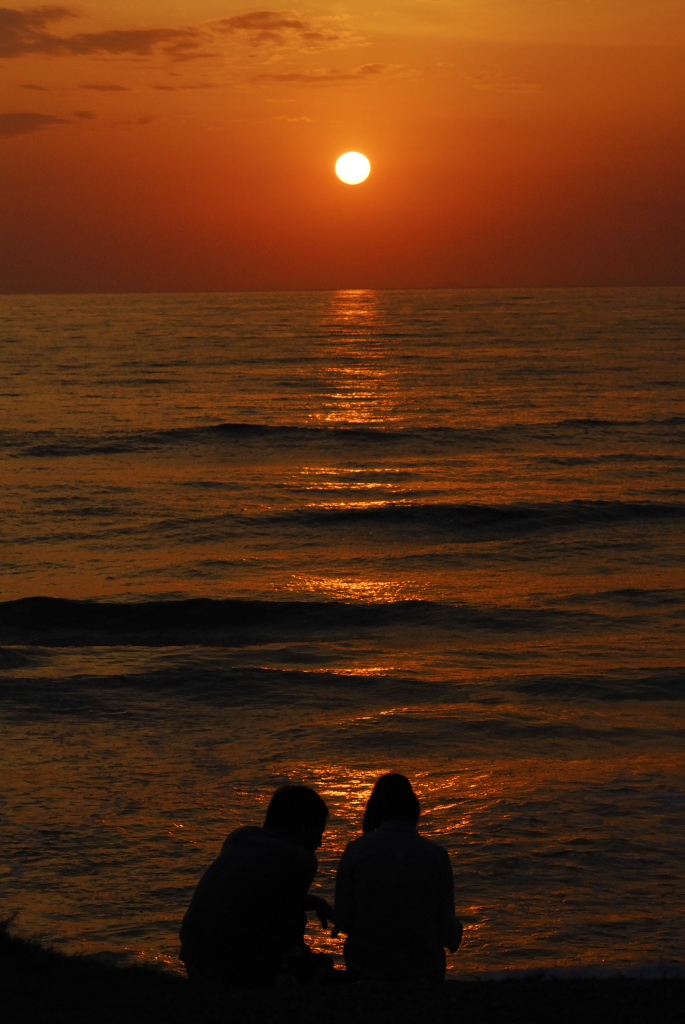 花見海岸の夕日