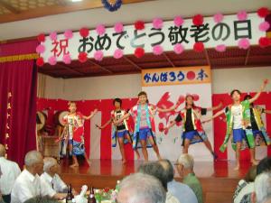 敬老祝賀会の舞台風景