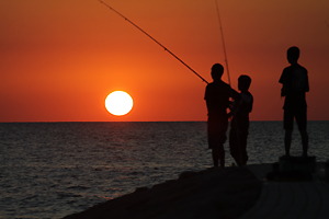 古賀海岸の夕日