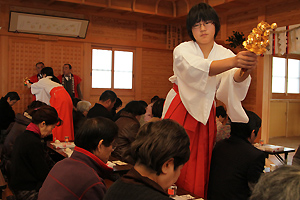 神殿でのお祓い