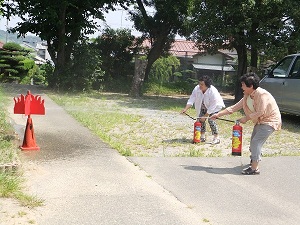 火点へ放水！！