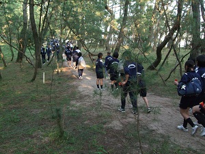 海の香りのする松林で清掃活動