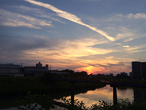 大根川からみた夕焼け1