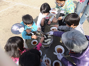 お餅が焼けたよ