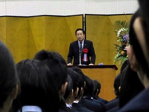 古賀竟成館高校卒業式市長あいさつ