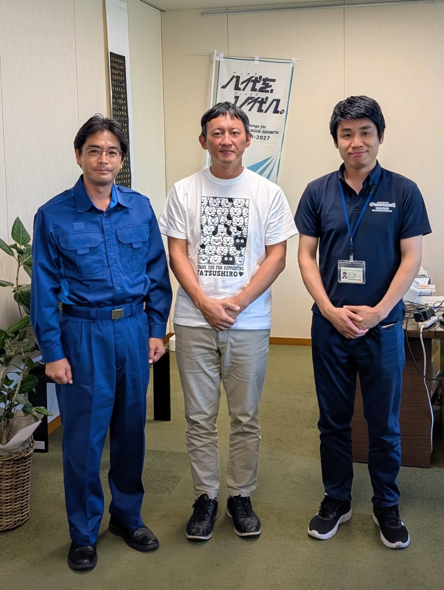 左：田辺　中：小野市長　右：堀江町長