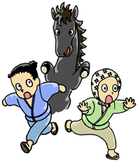 熊野神社の黒馬