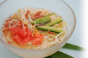 梅味の冷たい麺汁