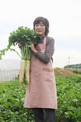 大根の生産者：高澄由美子さん（新原）