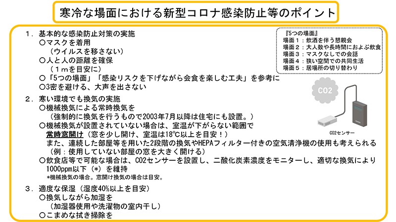 寒冷地の新型コロナ感染症の防止法
