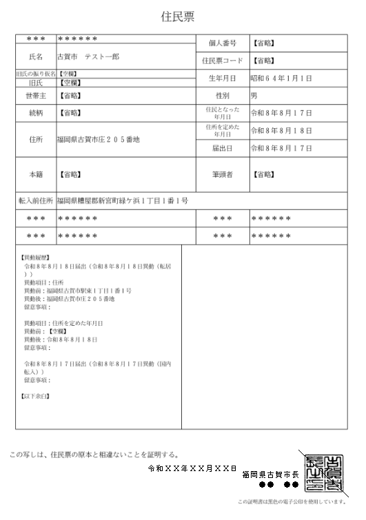 住民票個票